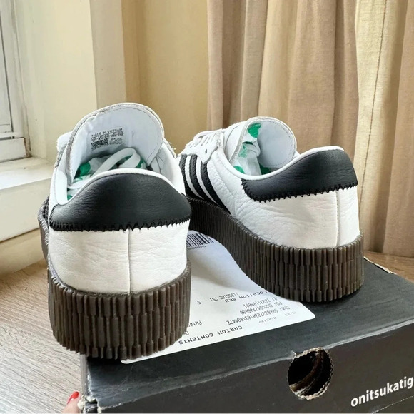 New Adidas Sambarose Sneaker Shoes Platform Women's in Black White Gum - Picture 7 of 10